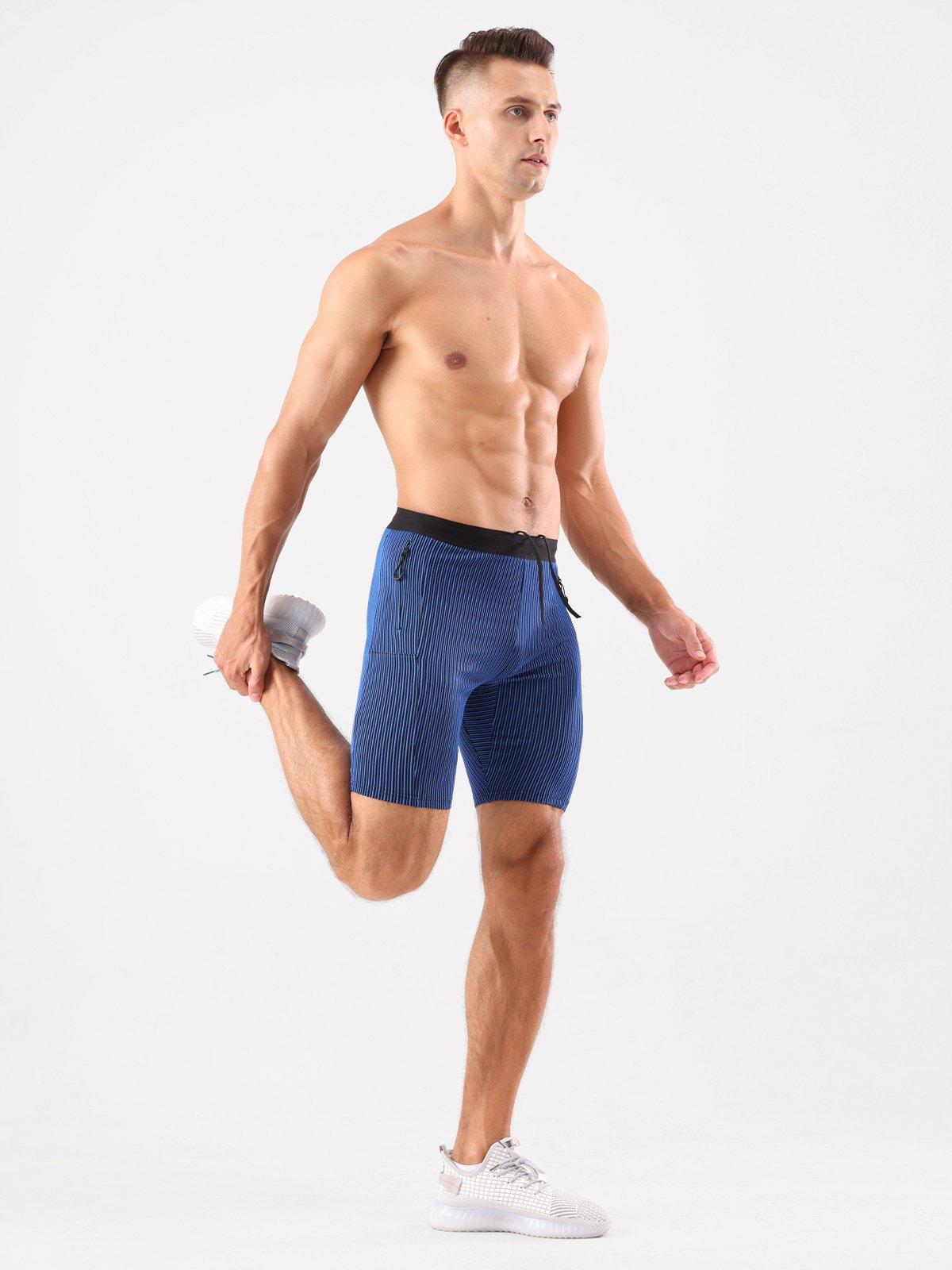 8" Pro Compression Lined Running Shorts with Zip Pockets - Ahaselected