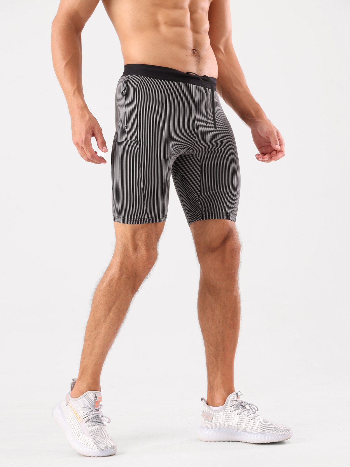 8" Pro Compression Lined Running Shorts with Zip Pockets - Ahaselected