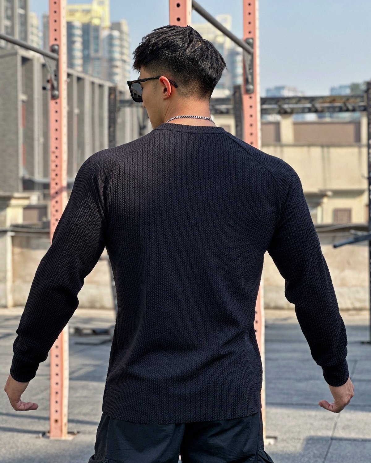 Snake Pattern Shoulder Cut Pullover Long Sleeve - Ahaselected