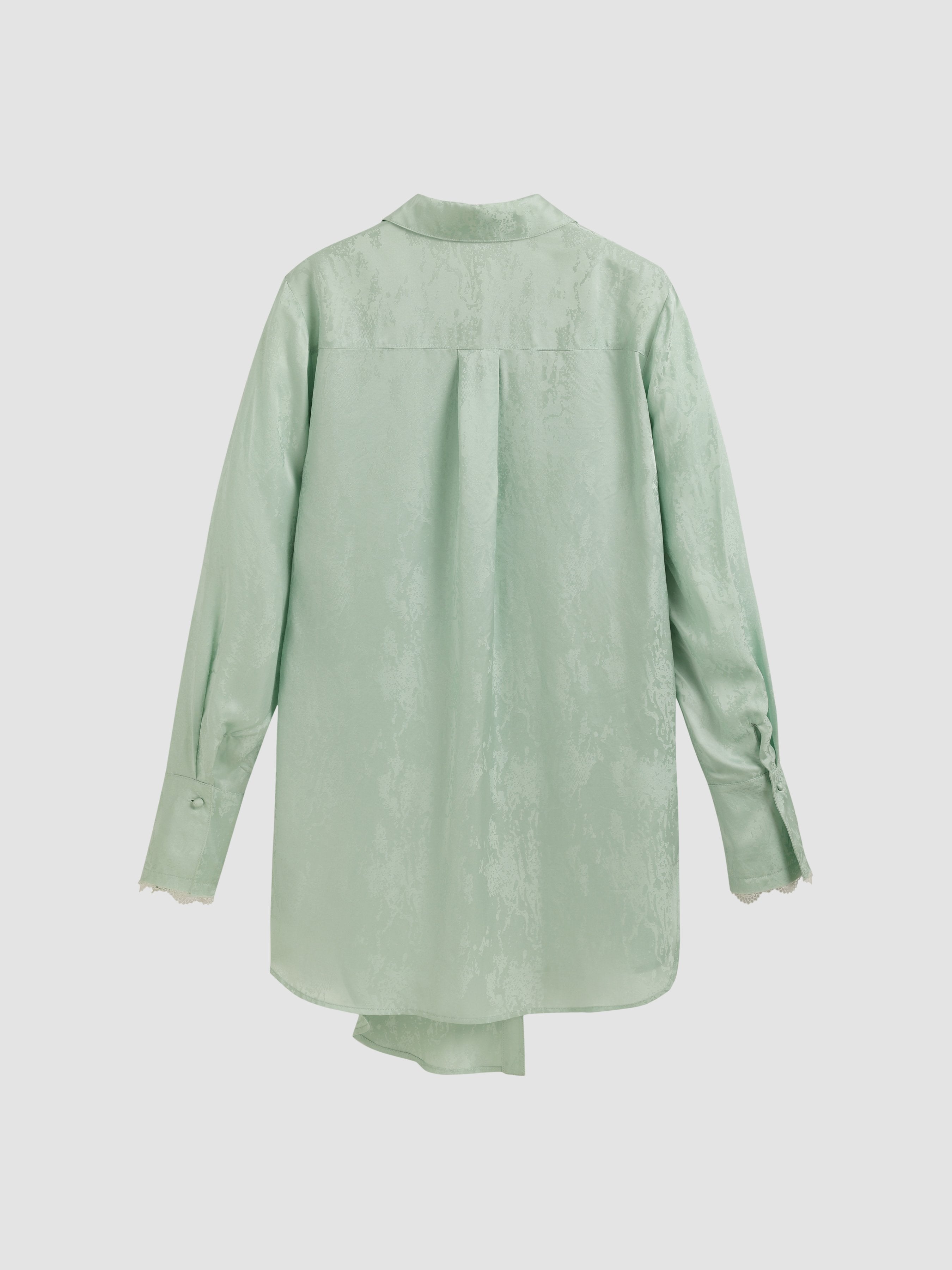 Satin Long Sleeve Irregular Shirtdress - Ahaselected