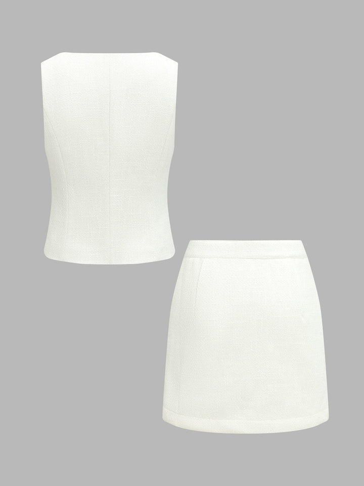 Tweed Short Skirt Set
