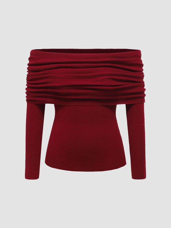 Women's Off-The-Shoulder Sweater - Ahaselected