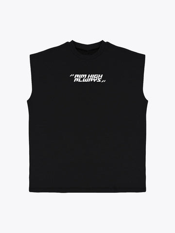 Drop Shoulder Cut Offs Print Stretch Tank(Final Sale–No Return or Exchange)