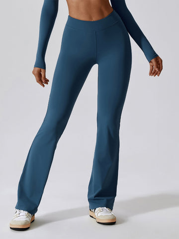 Tummy-Taming High-Waist Flared Lounge Pants