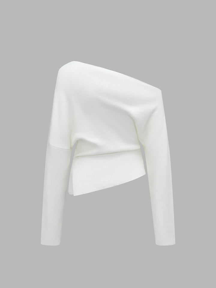 One-Shoulder Midi Sweater