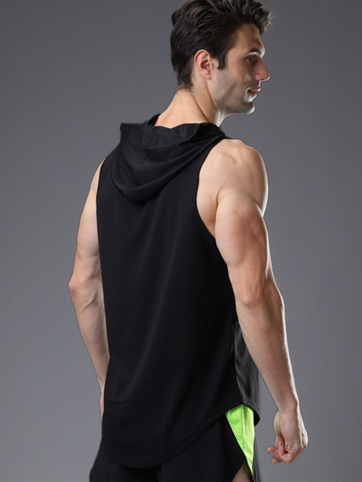 Workout Hooded Tank Curved Hem - Ahaselected