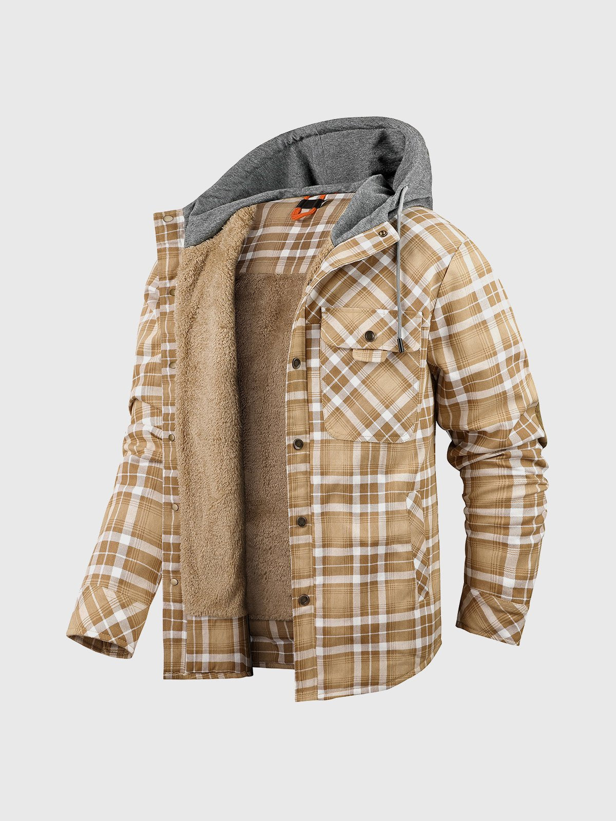 Corduroy Plaid Hooded Sherpa Lined Flannel Jacket - Ahaselected