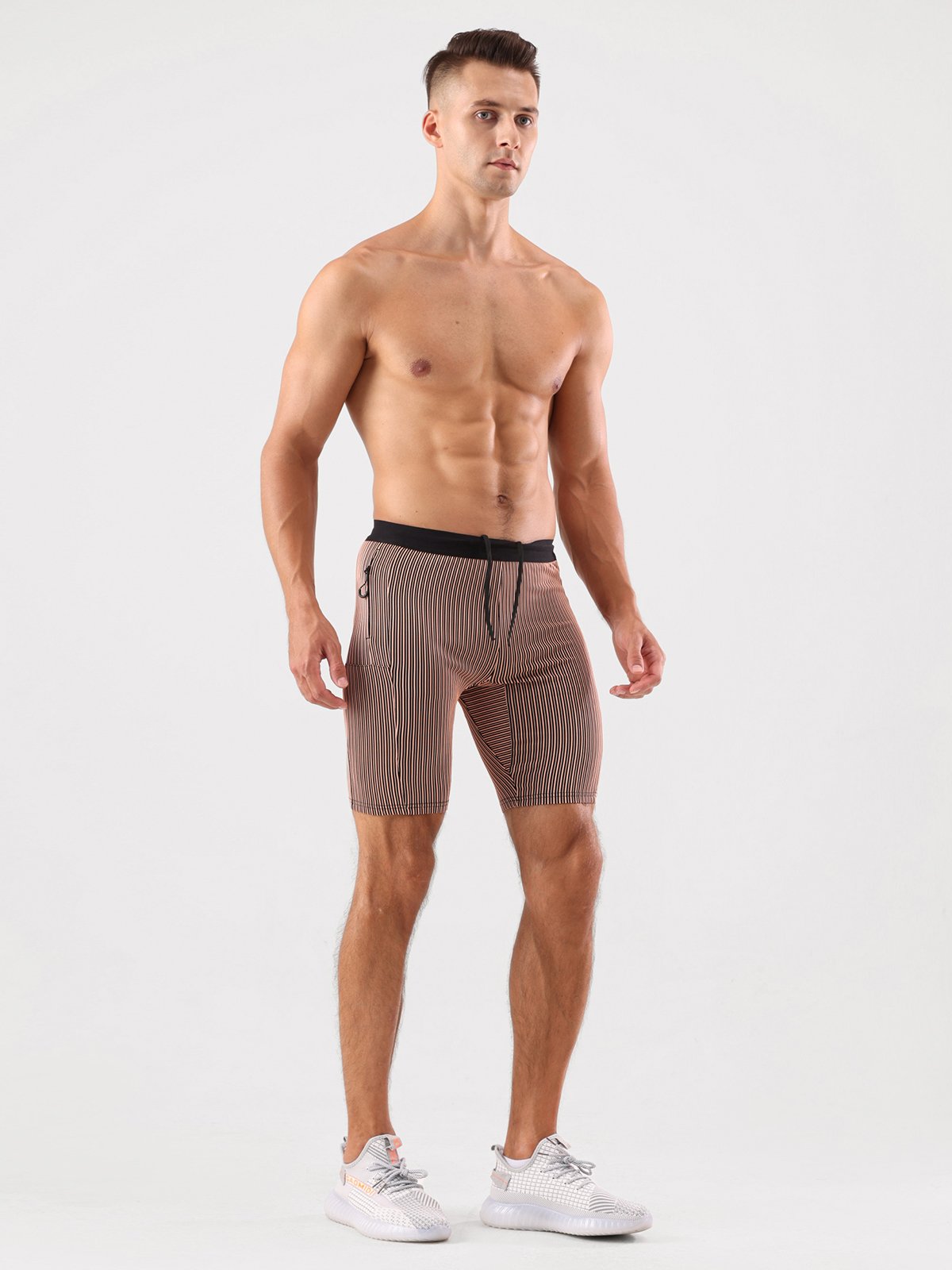 8" Pro Compression Lined Running Shorts with Zip Pockets - Ahaselected