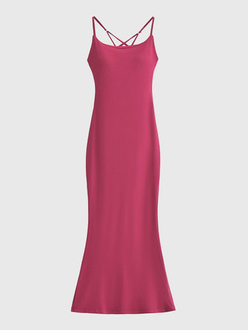 Crisscross Mermaid Prom Midi Dress