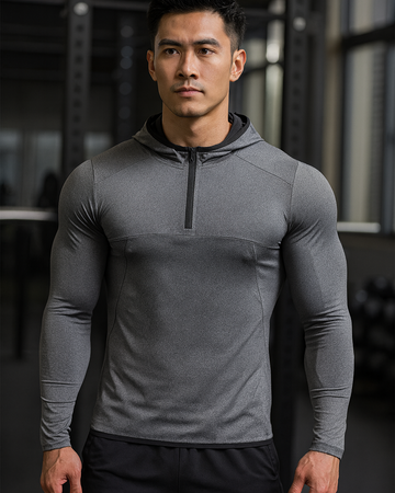 Men’s Long-Sleeve Hooded Active T-Shirt