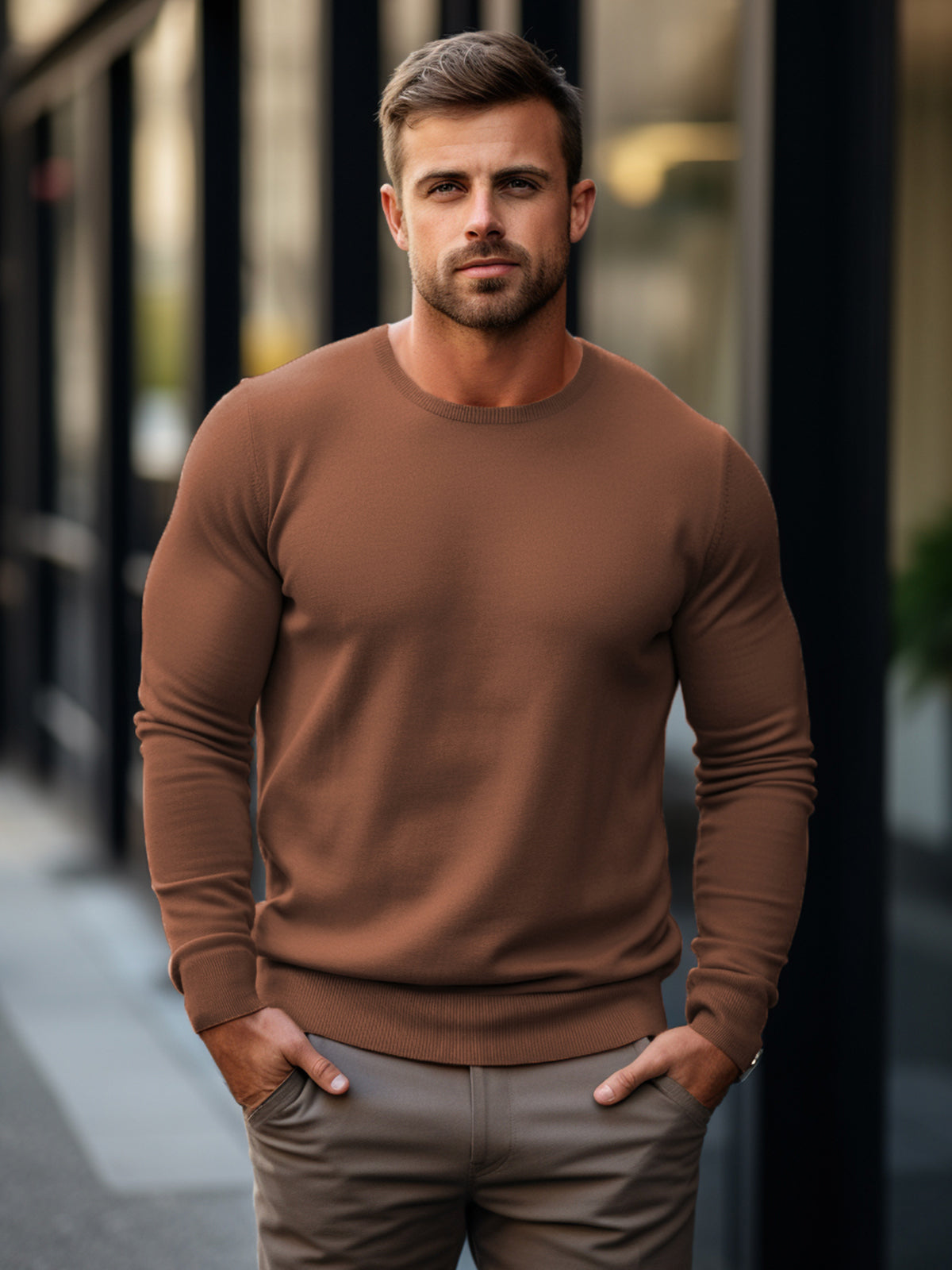 Crewneck Washable Sweater - Ahaselected