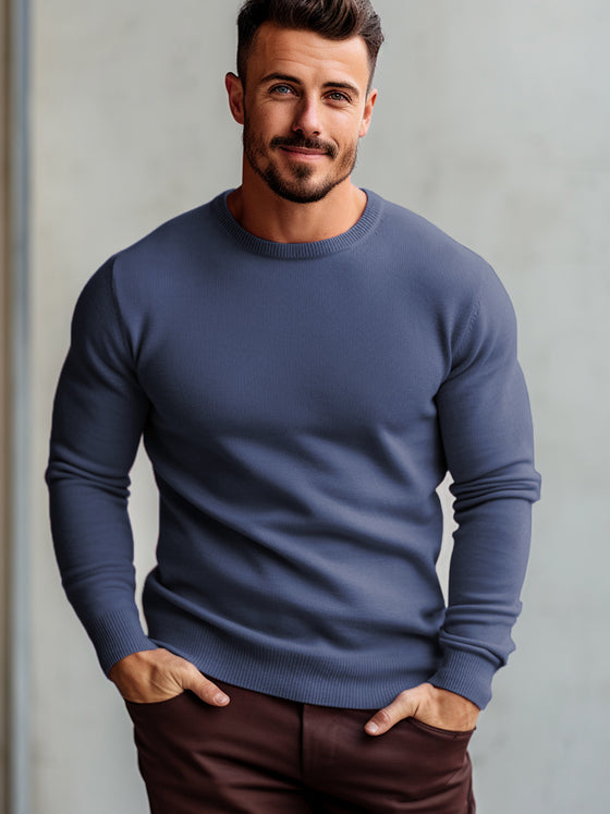 Crewneck Washable Sweater - Ahaselected