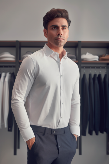 Camisa con botones de bambú elástico Winsor para mujer Cuidado fácil