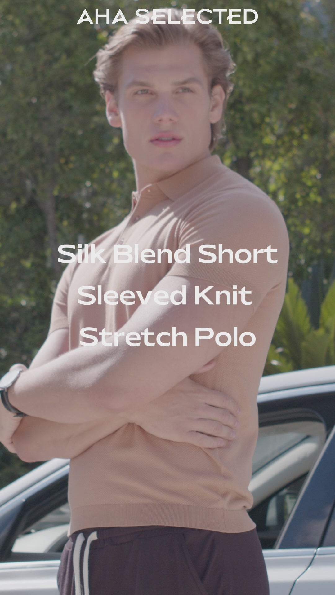 Polo tecnica in maglia a maniche corte in misto seta-thumbmail-23