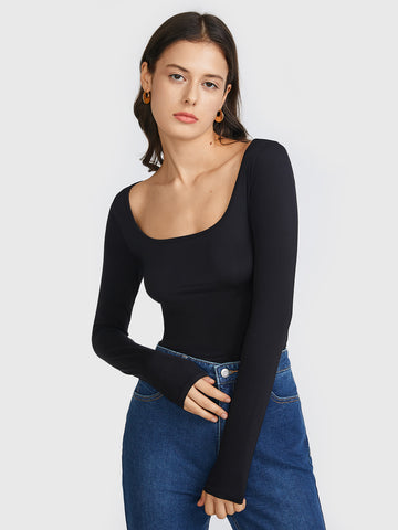 Soft Smoothing Scoop Long Sleeve T-Shirt