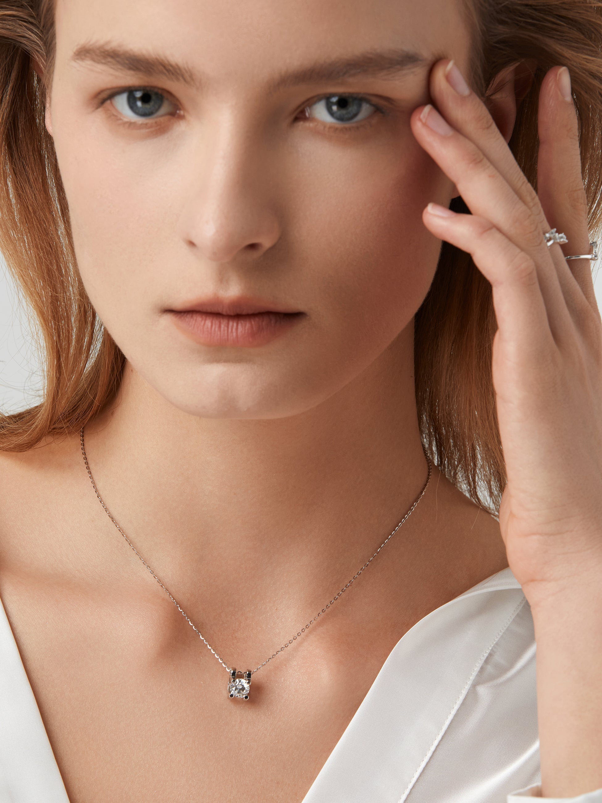 Jewel Pendant Silver Necklace - AHAAHA