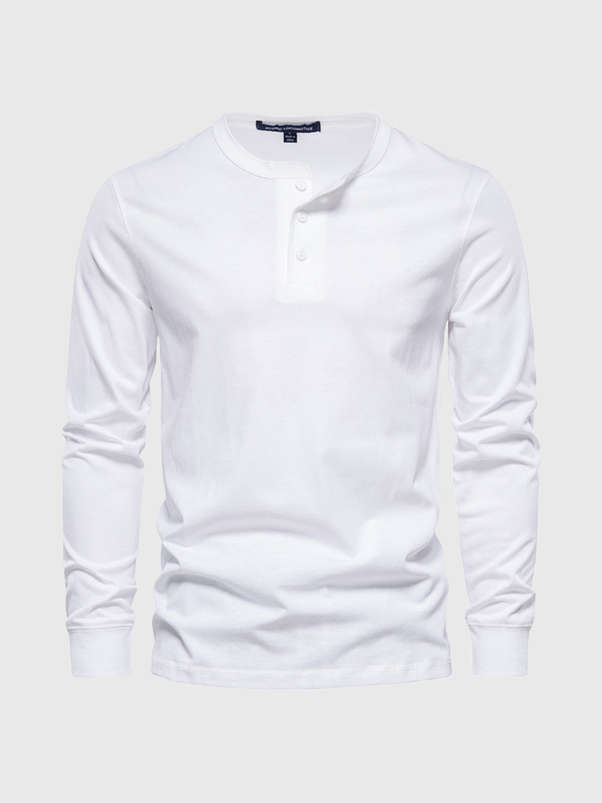Classic Cotton long Sleeve Henley Shirt - Ahaselected