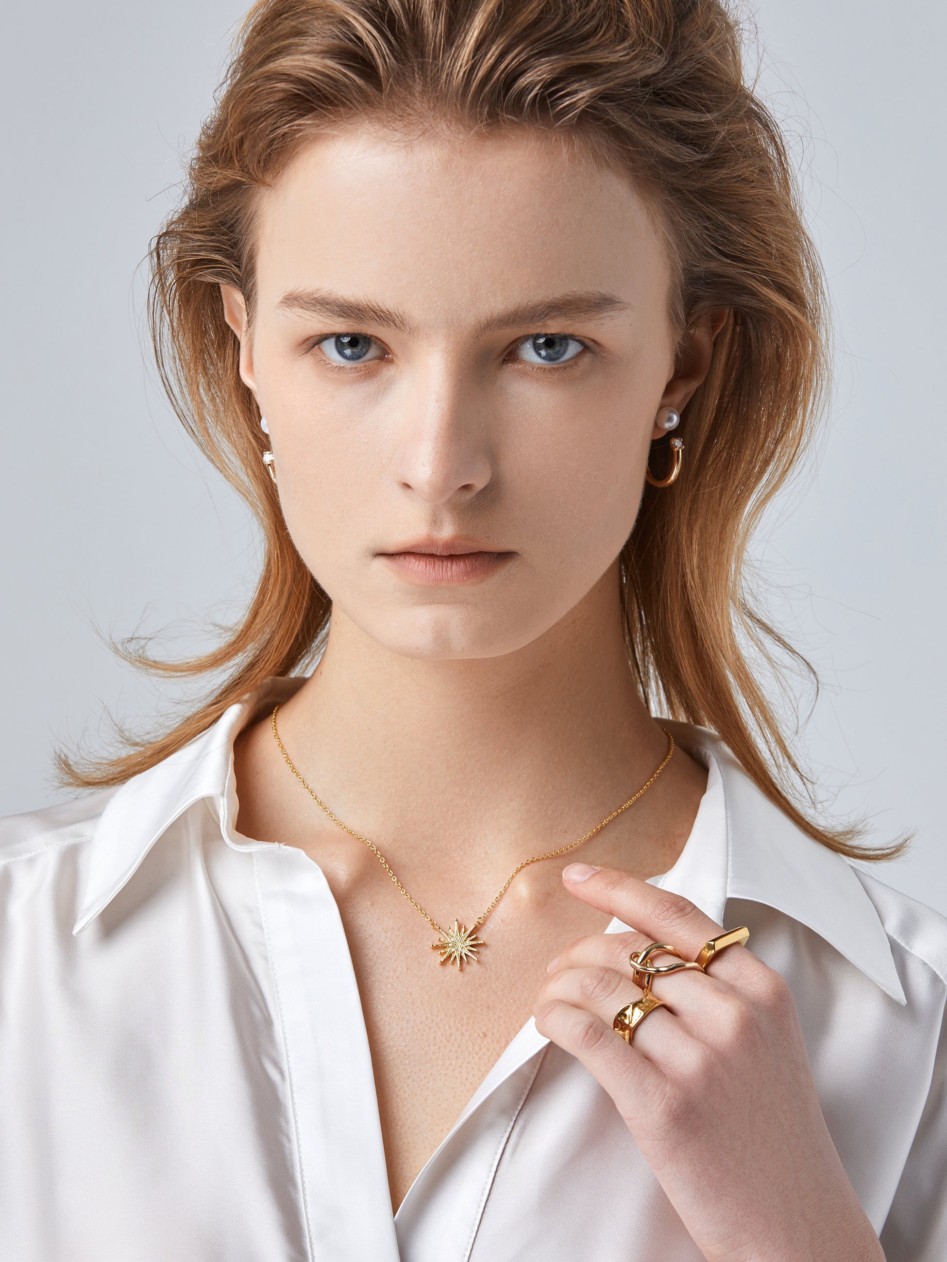 18K Gold Plated Sun Pendant Necklace - AhaAha