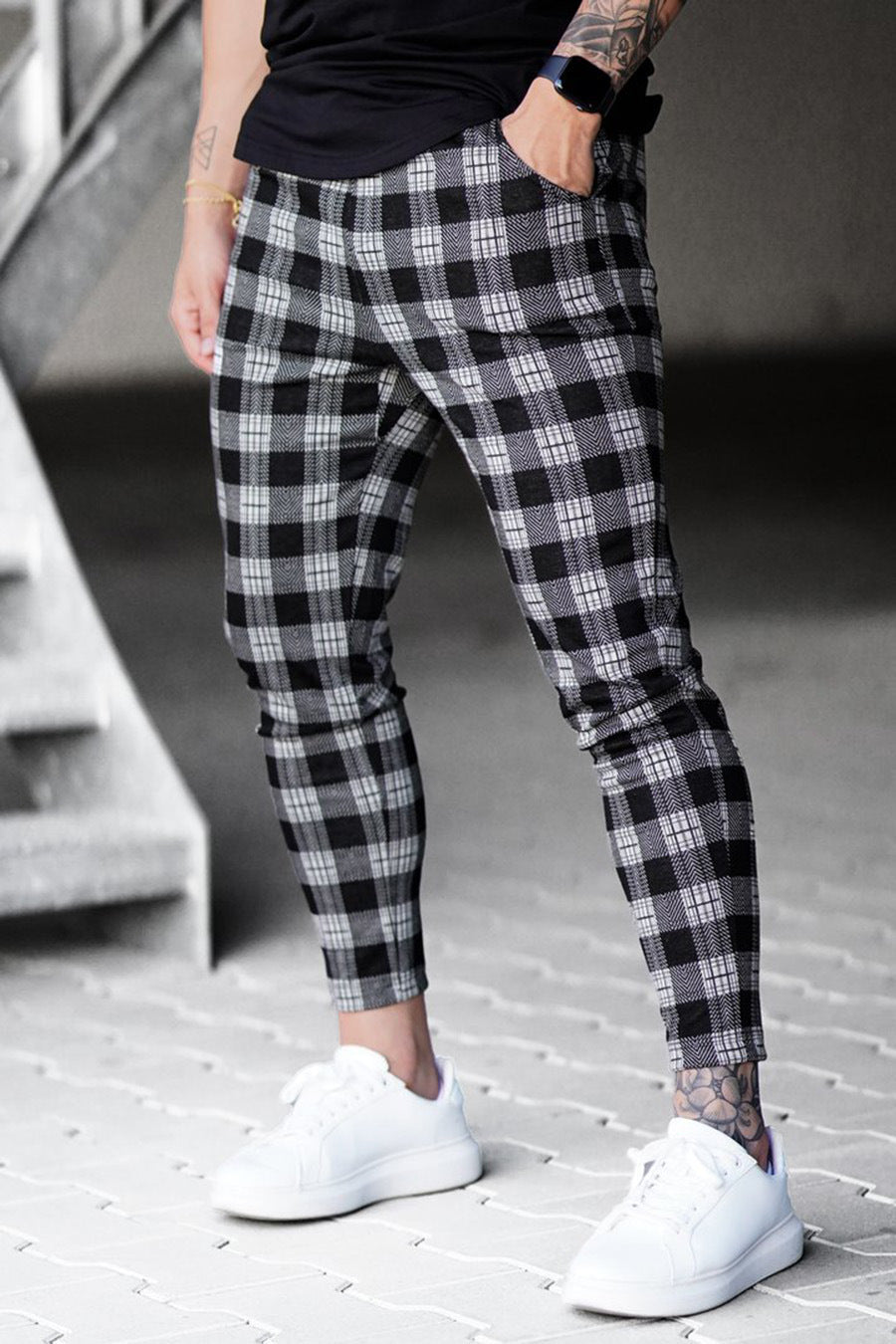 M's Check Print Pant - Ahaselected