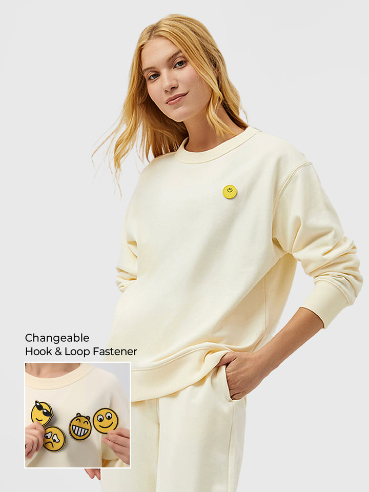 Terry Fleece Hook-And-Loop Fastener Detachable Sweatshirt