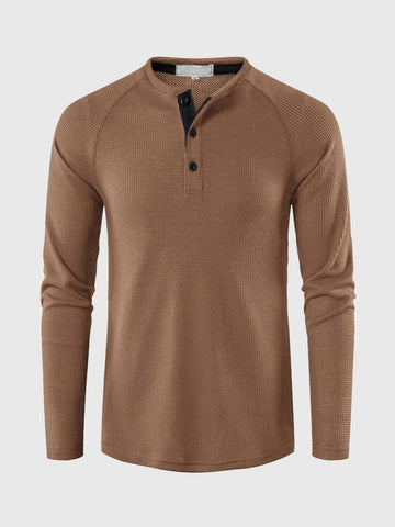 M's Waffle Henley Long Sleeves