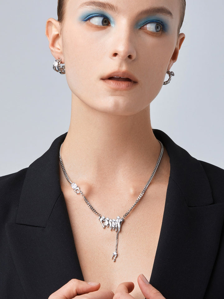 Exquisite Filigree Double-layer Hoop Zircon Earrings