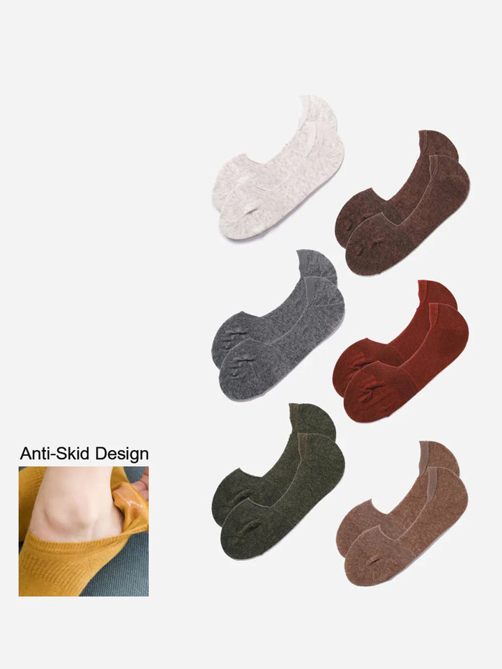 6 Pcs Seamless Rib Low Cut Socks