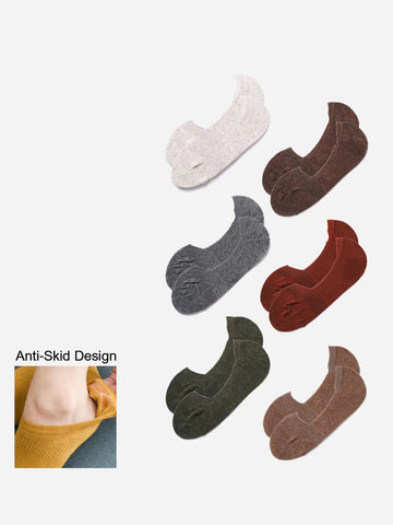 6 Pcs Seamless Rib Low Cut Socks