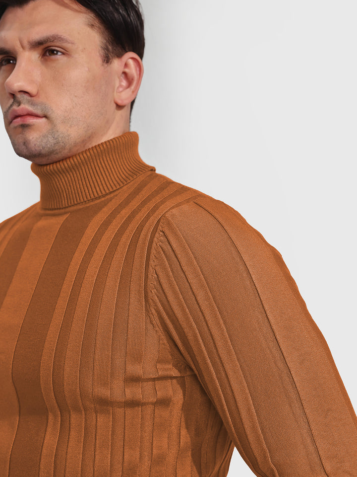 M's Striped Turtleneck Sweater