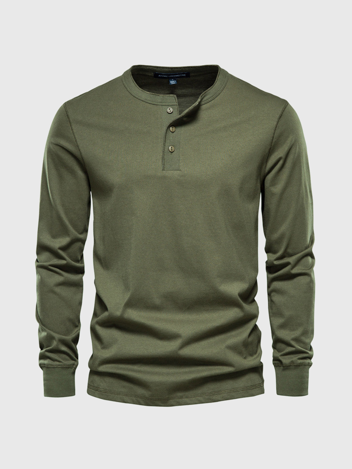 Classic Cotton long Sleeve Henley Shirt - Ahaselected