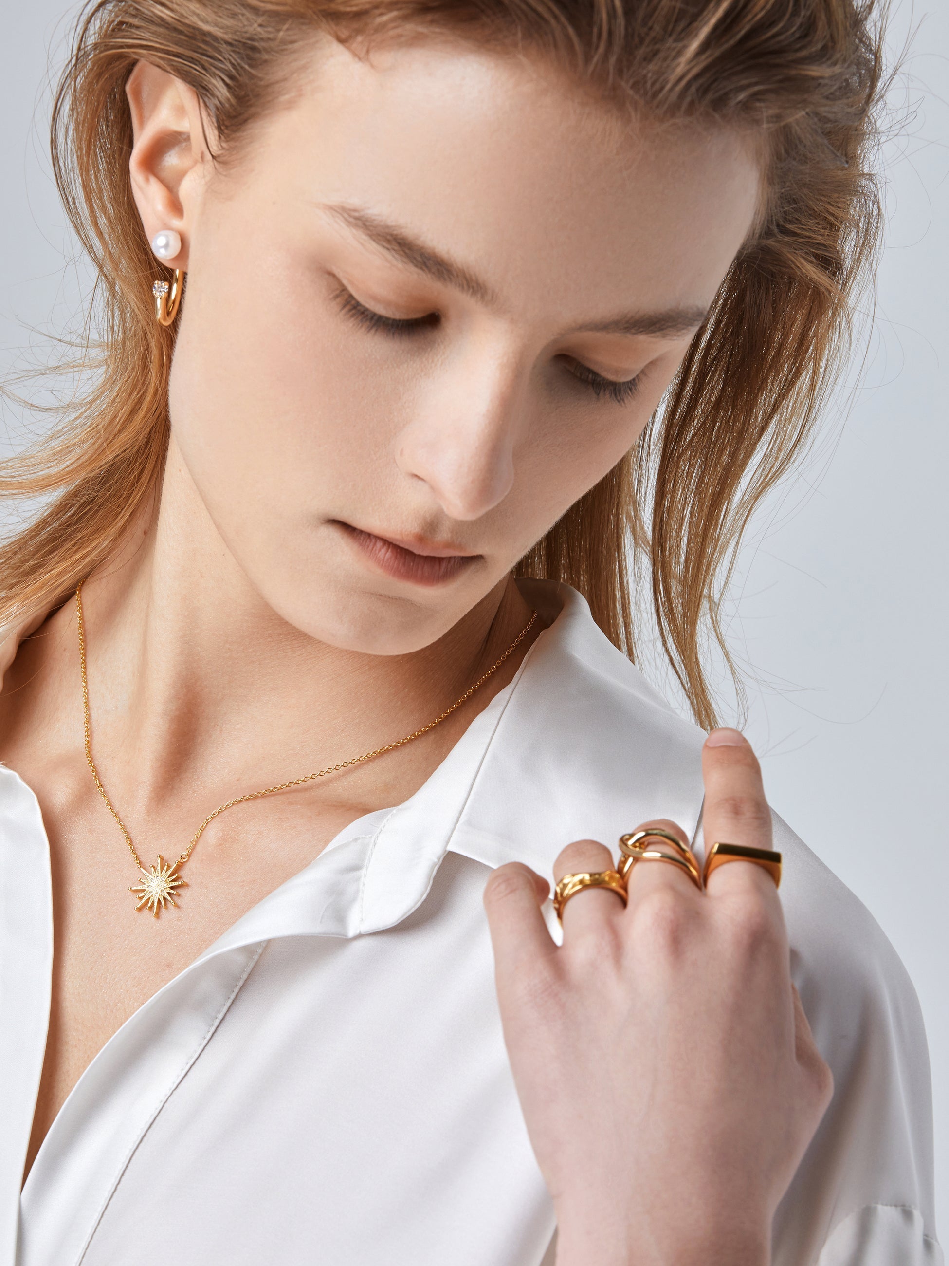 18K Gold Plated Sun Pendant Necklace - AhaAha