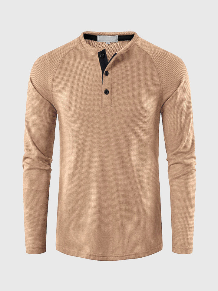 M's Waffle Henley Long Sleeves