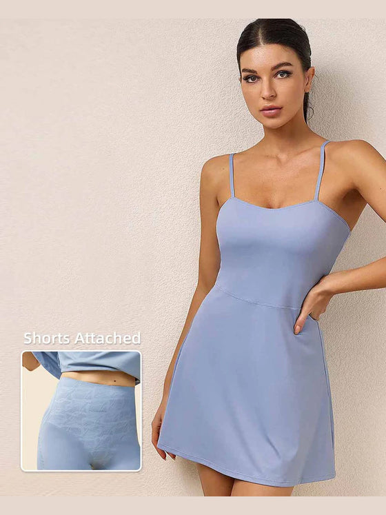 CoolBreeze Everyday Backless 2-in-1 Tennis Pickleball Dress - Ahaselected