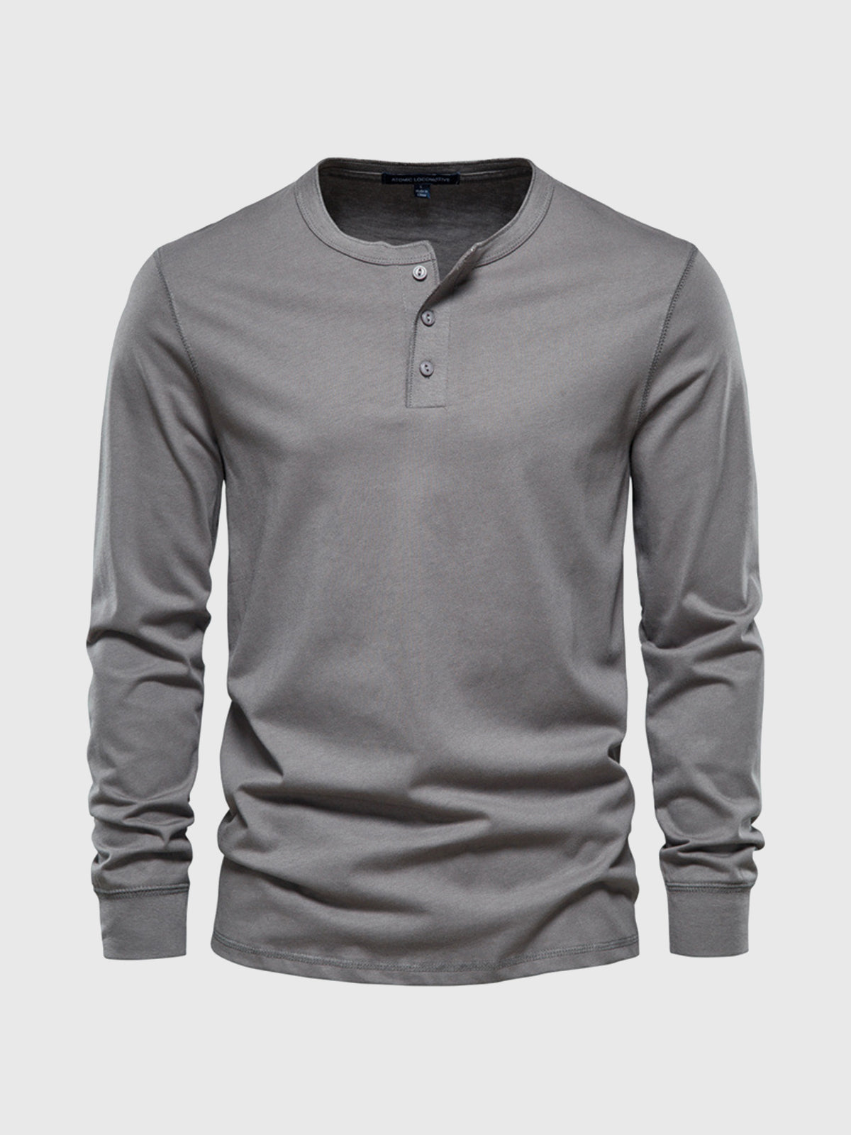 M's Classic Cotton long Sleeve Henley Shirt | Ahaselected