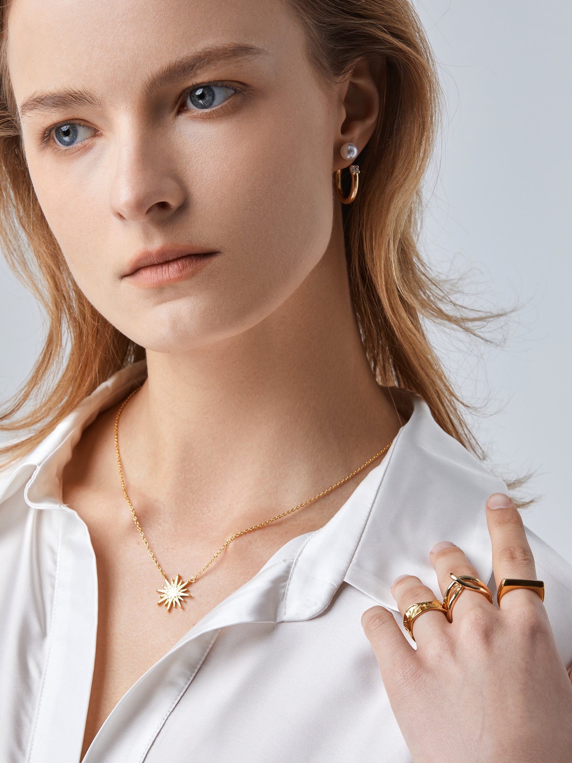 18K Gold Plated Sun Pendant Necklace - AhaAha