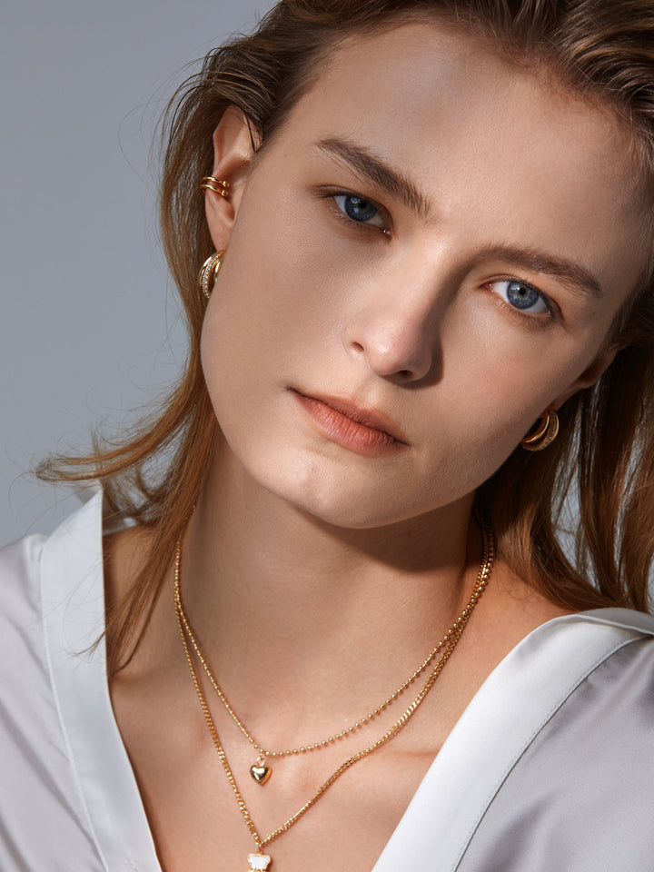 Short Gold Plated Semicircular Earrings