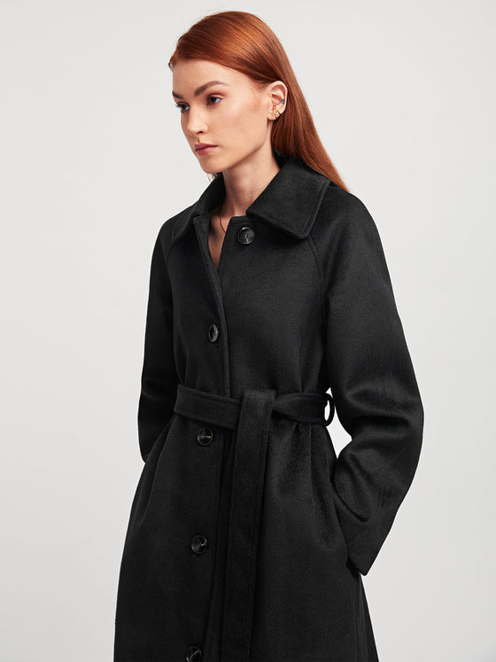 Chic Wool Coat With Belt - Ahaselected