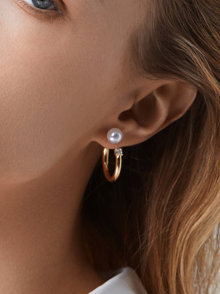 Baroque Pearl Circle Earrings