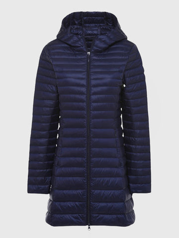 Long Hooded Light Down PufferJacket