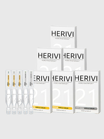 Paquete de suero en ampolla antienvejecimiento y reparador HERIVI 1 ml x 30 unidades