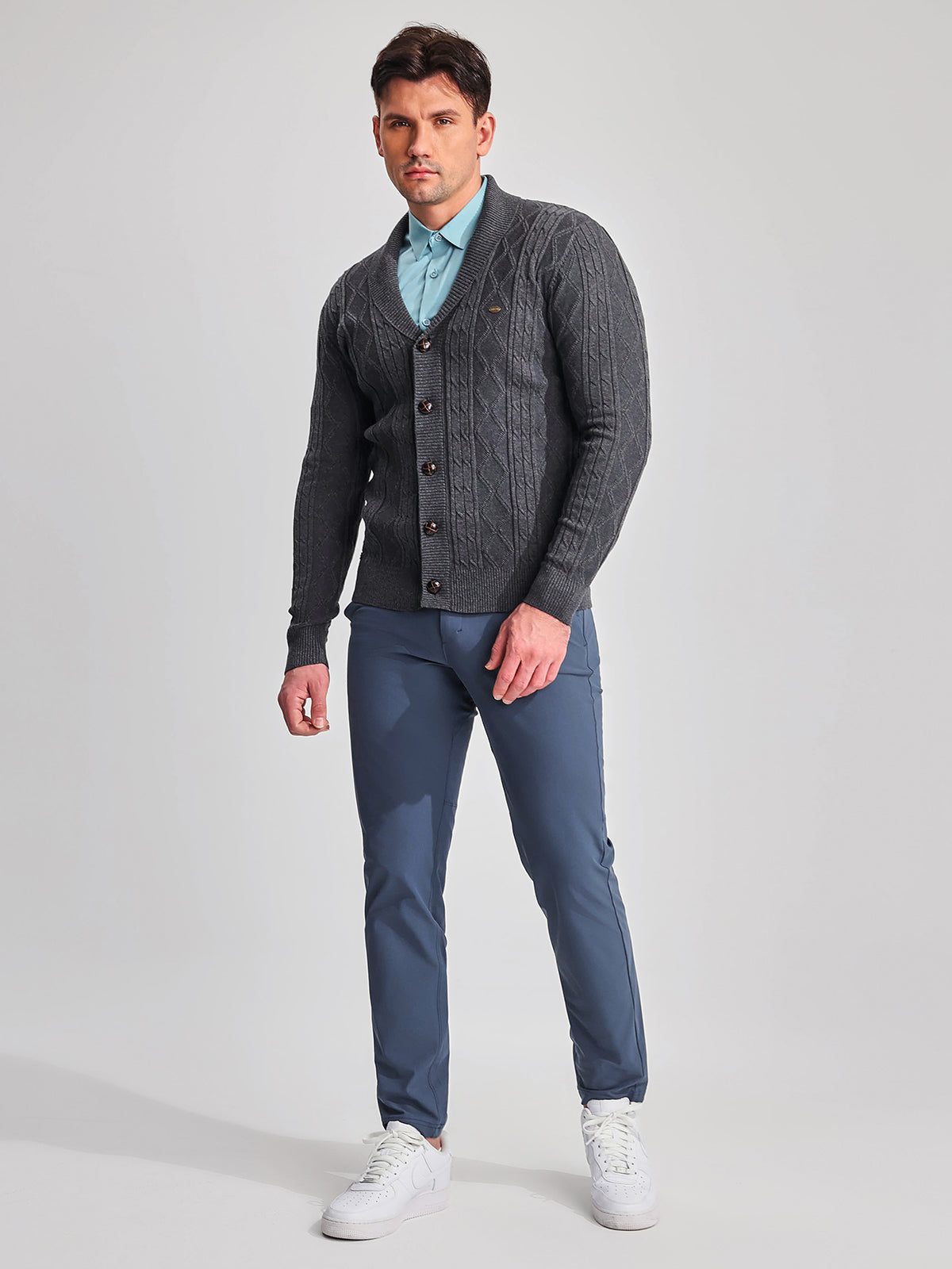 Shawl Collar Cardigan Sweater - Ahaselected