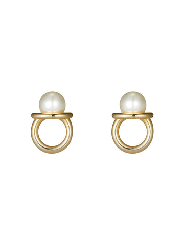 Gold Plated Pearl Stud Earrings