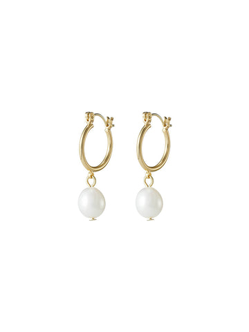 Plated Eardrop Pearl Earrings