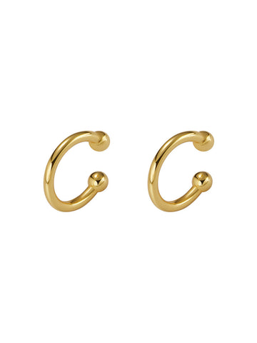Short Gold Plated Semicircular Earrings