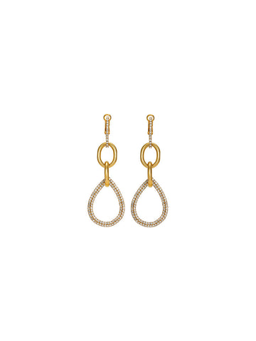 Gold-Plated Hollow Waterdrop Tassels Earrings