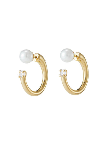 Baroque Pearl Circle Earrings