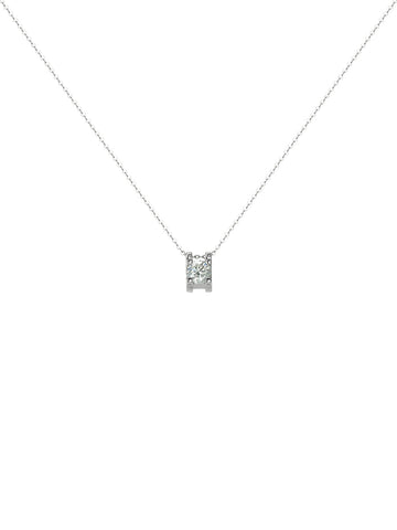 Silver Rhinestone Pendant Necklace