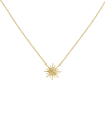 18K Gold Plated Sun Pendant Necklace