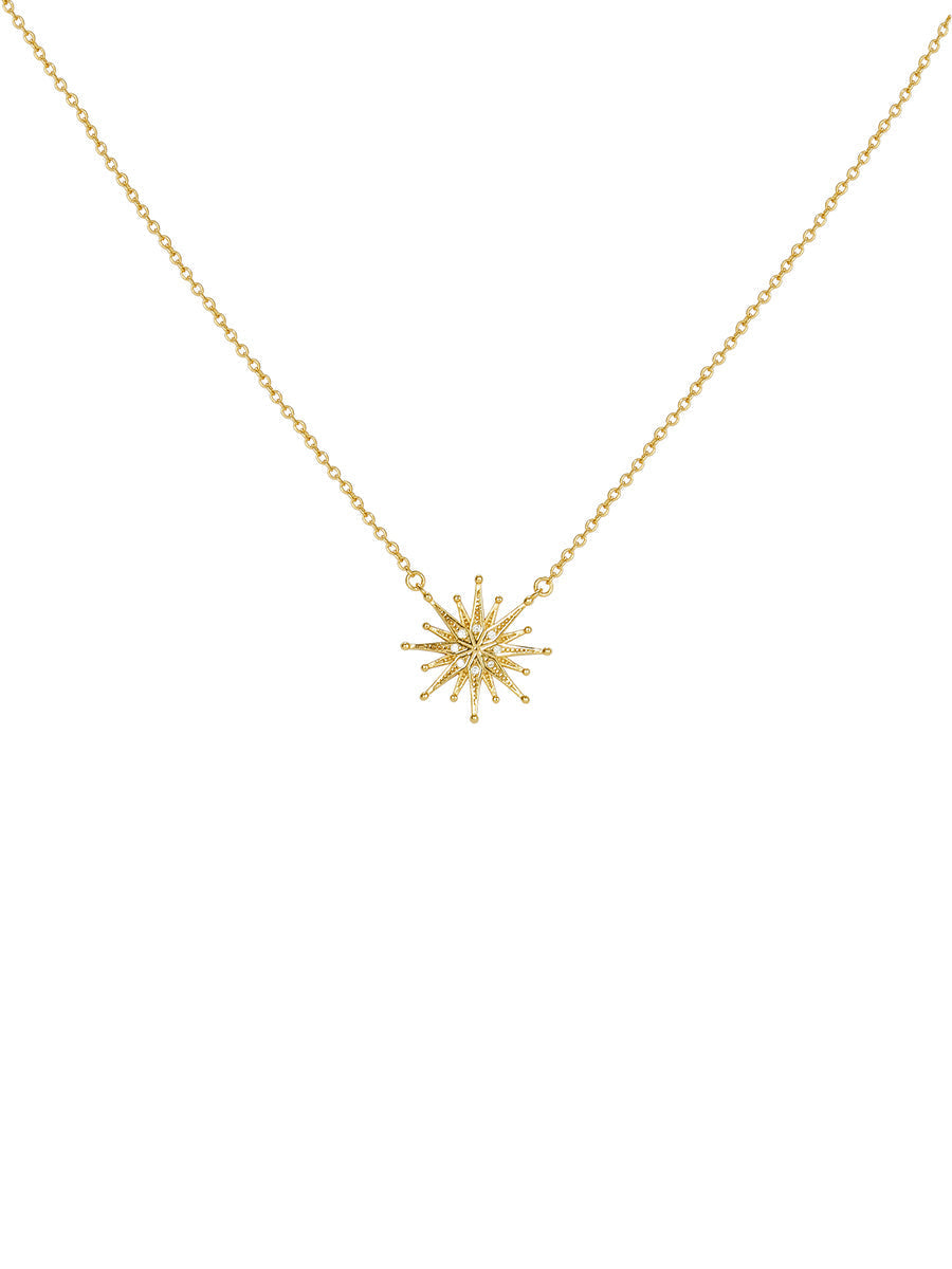 18K Gold Plated Sun Pendant Necklace - AhaAha