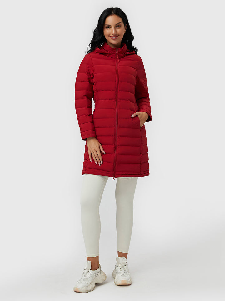 No Down leakage Lightweight Long Puffer Jacket